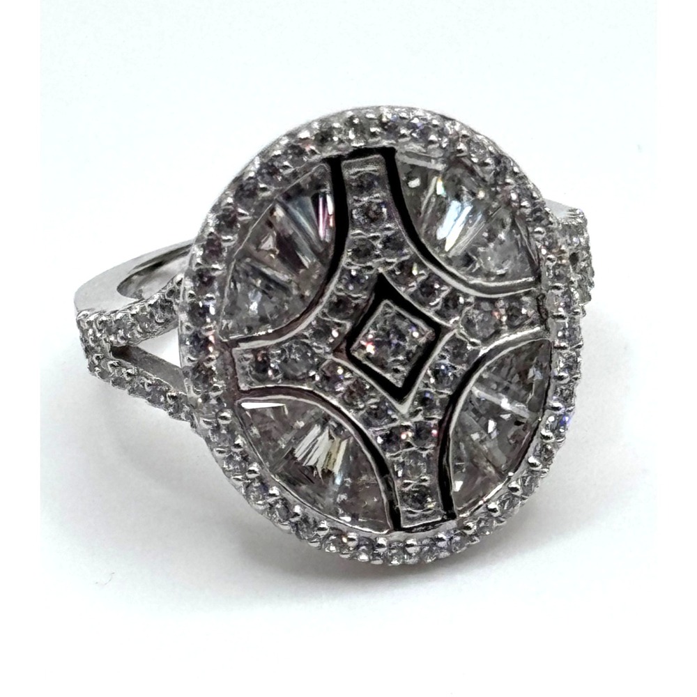 Xavier HSN Sterling Silver "Absolute" CZ Baguette Ring Size 5
